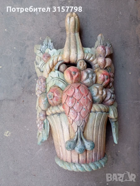викторианска дървена декорация за стена, снимка 1