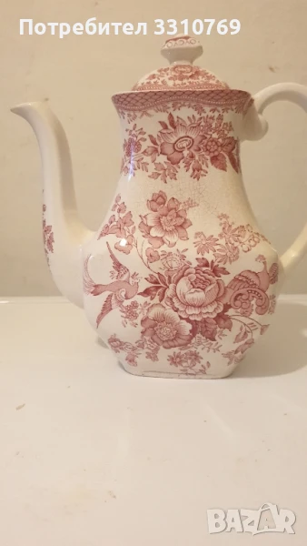 Рядка антикварна находка-красив английски порцеланов чайник от 19век., снимка 1