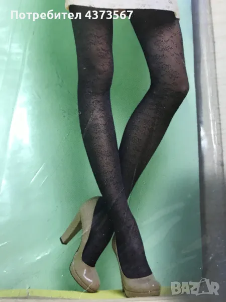 Италиански черен фигурален чорапогащник,плътност 20DEN,марка Golden Lady,  размер 3 М , снимка 1