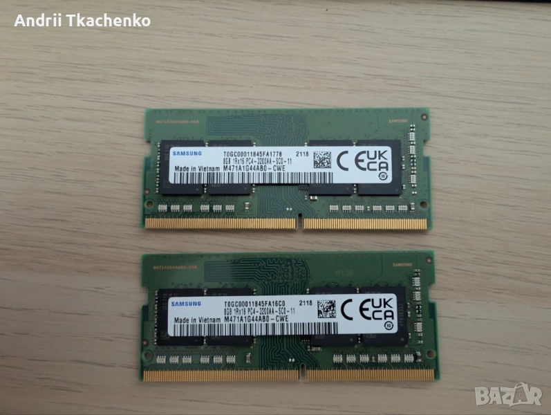 16GB (2x8GB) DDR4 Samsung PC4-3200AA (3200-Mhz,CL-21,1.2V), снимка 1