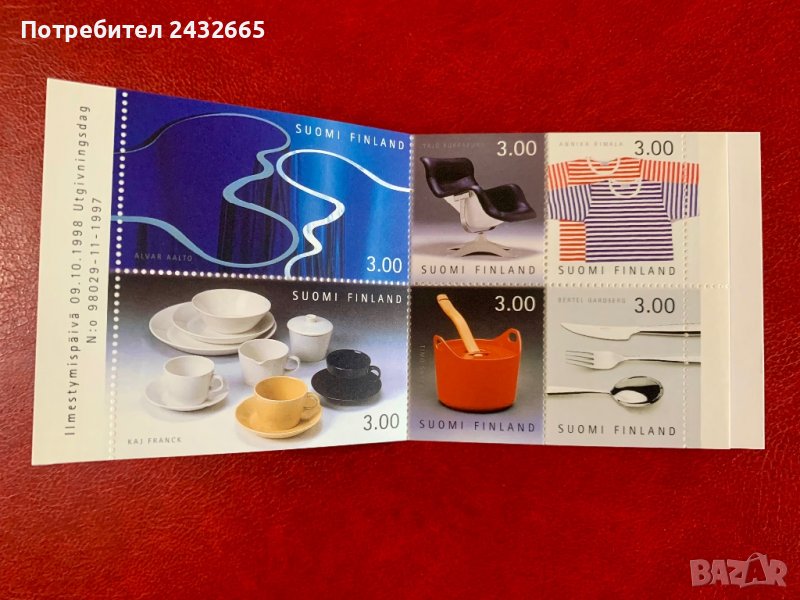 1371. Финландия 1998 = “ Финландски дизайн ” , MNH, **, снимка 1