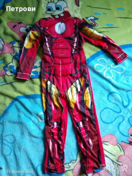 Интересен двоен маскараден костюм Железния човек/Капитан Америка с мускули, снимка 1
