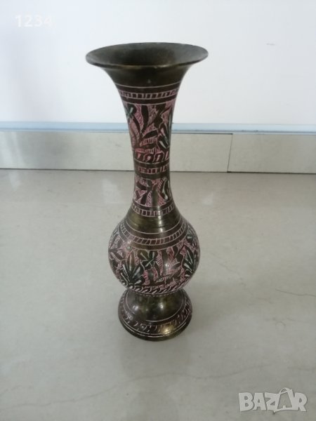 Индийска месингова ваза 20 см. , снимка 1