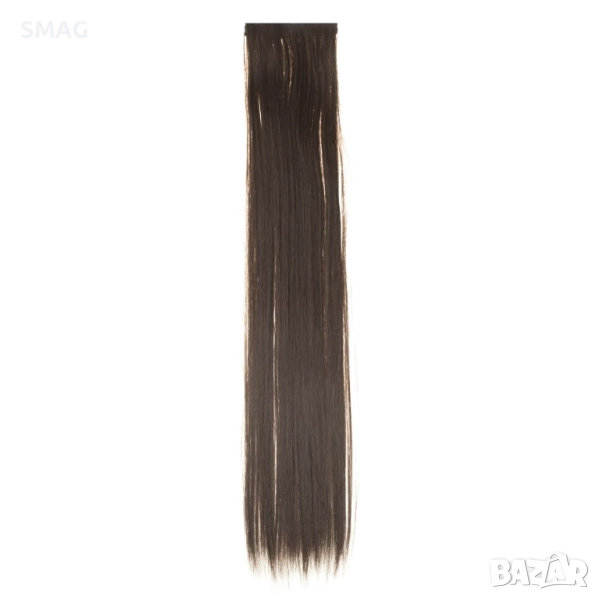 Хелоуин / Halloween кичур коса Extension с клипс тъмно кестеняв 55 см_1242017, снимка 1