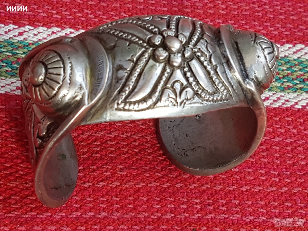 Сребърна гривна рогатка, снимка 1