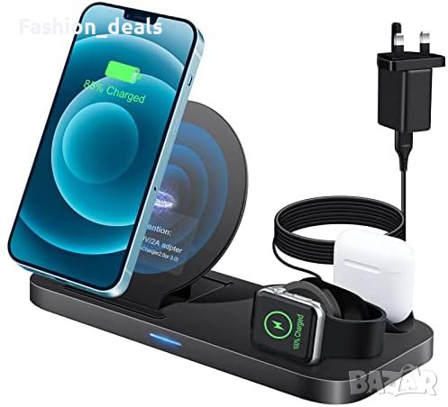 Ново 3в1 безжично зарядно устройство/10W док станция за бързо зареждане , снимка 1