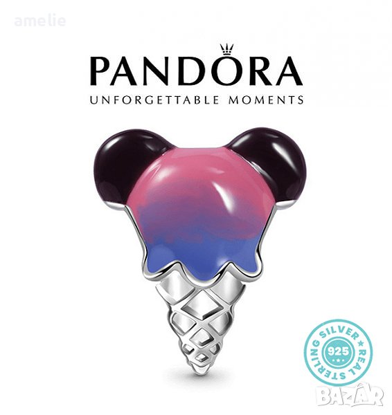 Намаление -20%!Талисман Пандора сребро проба 925 Pandora Ice Cream Ears Charm. Колекция Amélie, снимка 1