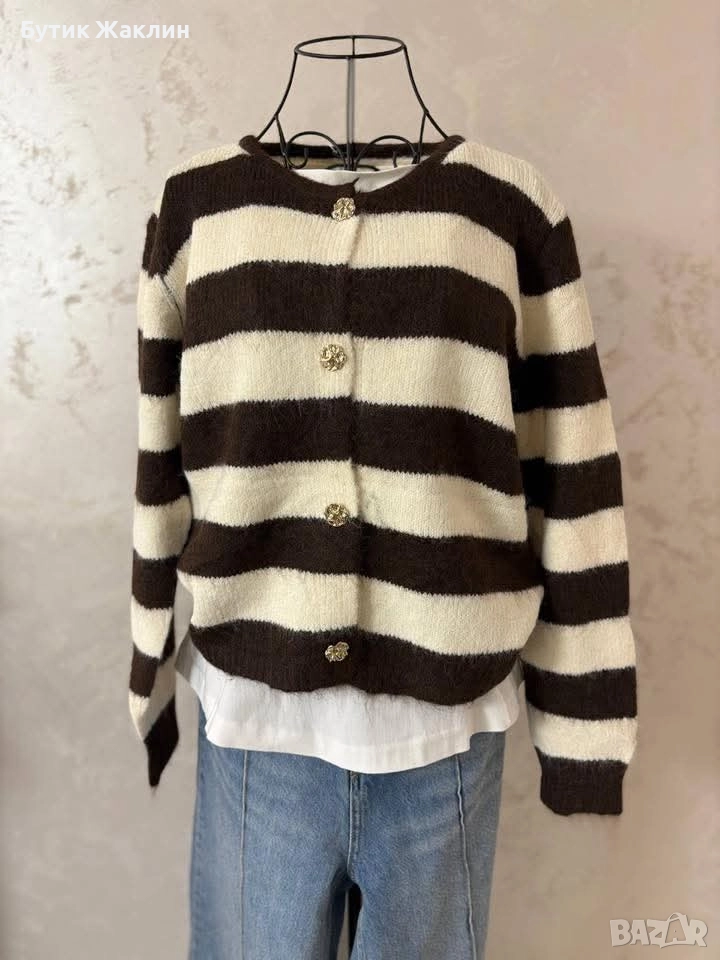 Дамска жилетка райе, снимка 1