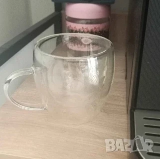 Стъклена чаша за кафе с двойно дъно  , снимка 1