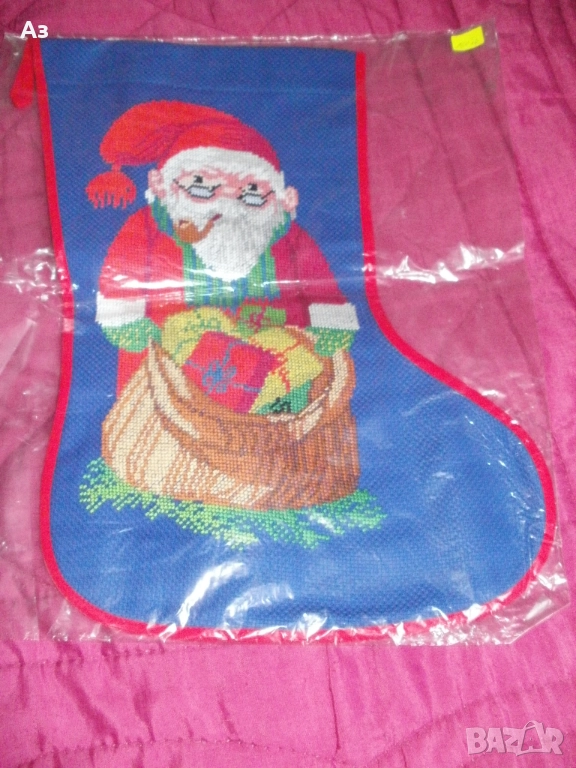 Продавам Коледен ботуш – ушит гоблен, снимка 1