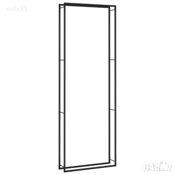 vidaXL Стойка за дърва за огрев, черен мат, 110x28x312 см, стомана(SKU:350312), снимка 1