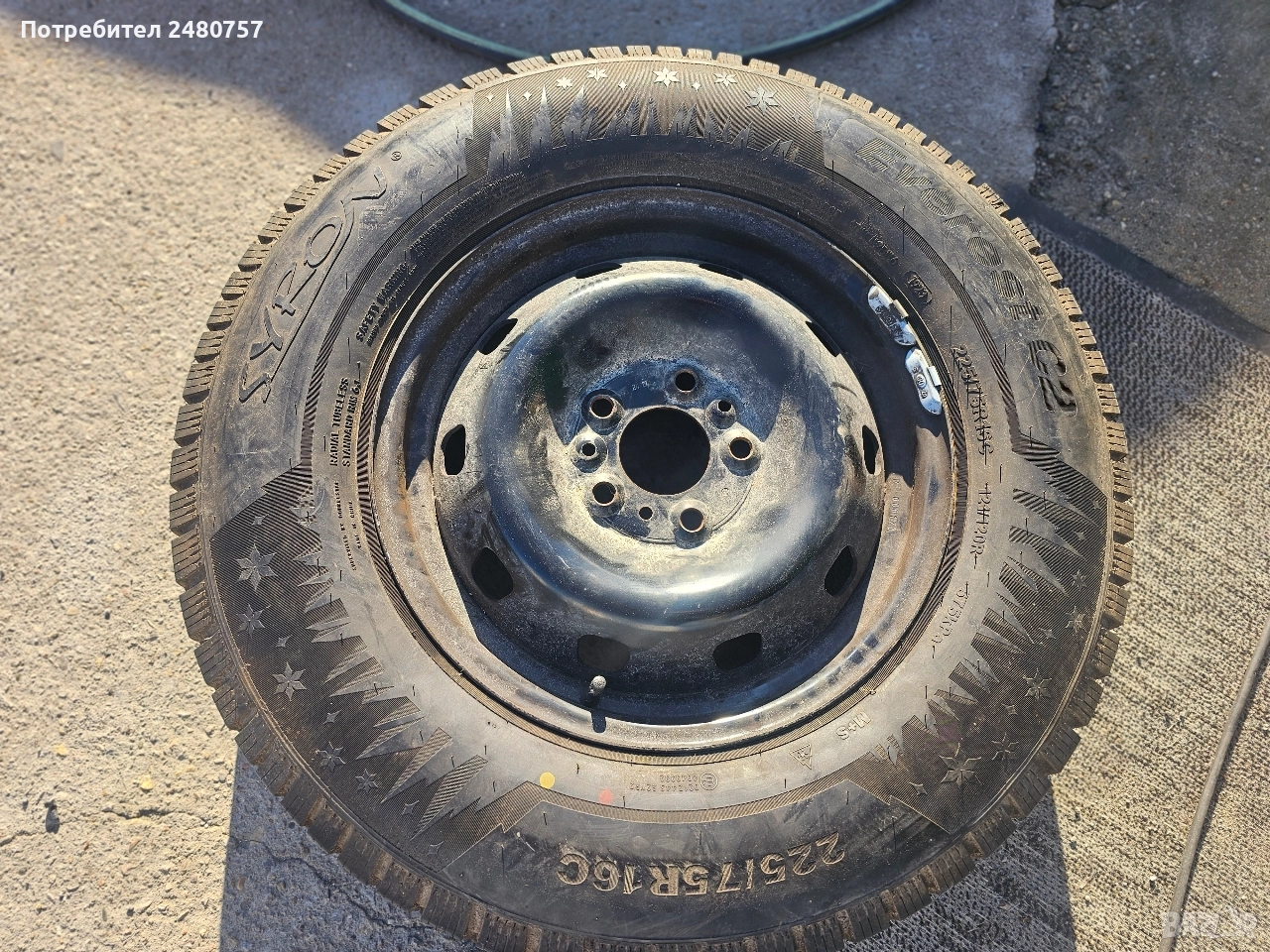 Гума с джанта 225/75/16С , снимка 1