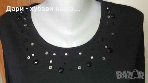 Черна блуза от памучно трико🍀❤XL❤🍀арт.4049, снимка 1