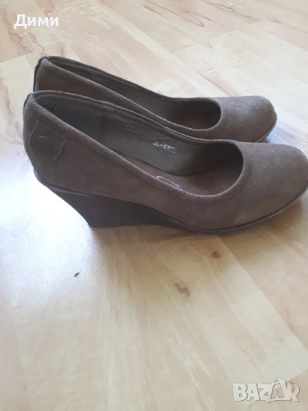 Обувки с платформа от естествен велур, снимка 1