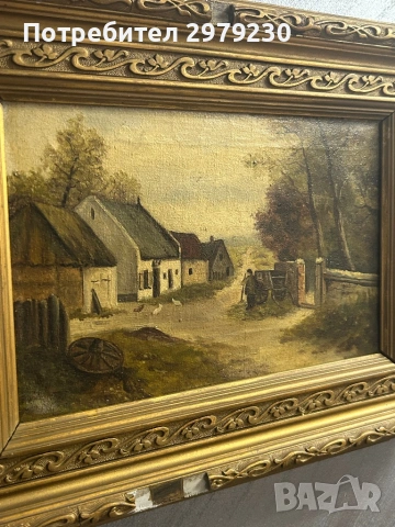 Стара картина пейзаж , снимка 4 - Картини - 53586968