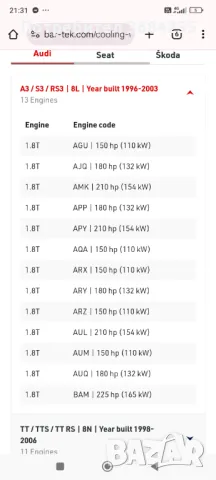 Комплект ъпгрейд за 1.8 алуминиеви тръби за вода BAR-TEK , снимка 3 - Части - 47682600