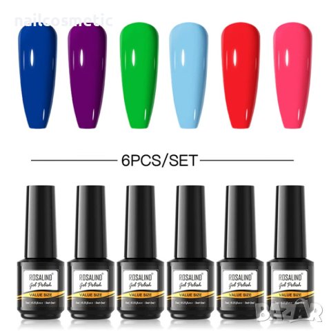 UV&LED ГЕЛ ЛАК 6 ЦВЯТА КОМПЛЕКТ - 6RAI100