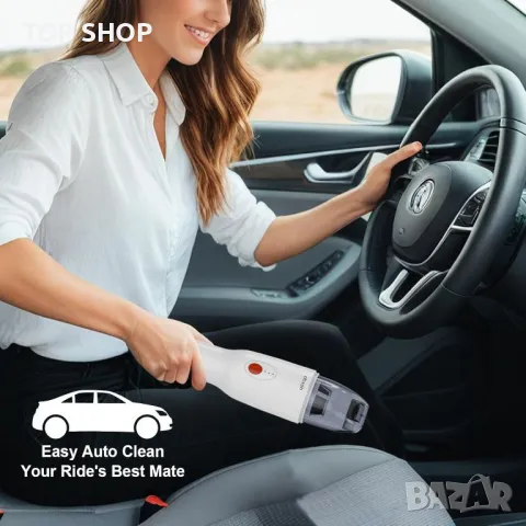 absob Безжична ръчна прахосмукачка за кола, USB акумулаторна мощна преносима лека мини （AB108WH）, снимка 3 - Прахосмукачки - 49971276