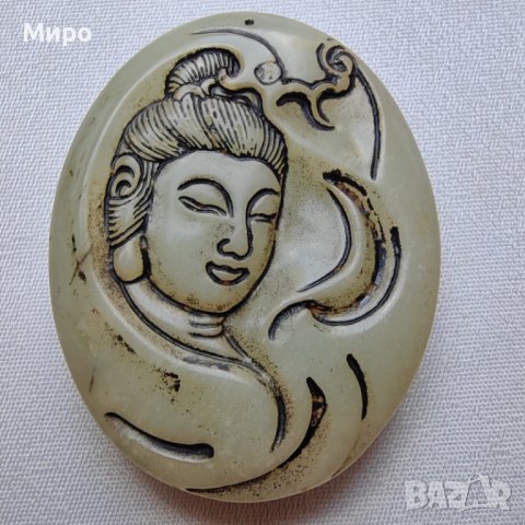 БУДА РЕЛИГИЯ АЗИЯ БУДИЗЪМ МЕДАЛЬОН ТАЛИСМАН АМУЛЕТ НЕФРИТ