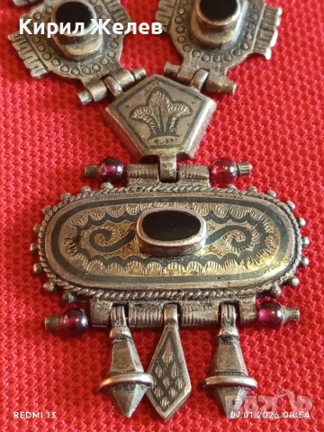 Колекционерско сребърно колие с ГРАНАТ,ОНИКС Японски стил ювелирна изработка 50804, снимка 5 - Колиета, медальони, синджири - 53015381
