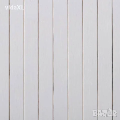 vidaXL Параван за стая, бамбук, бял, ширина 250 см, височина 165 см, снимка 6 - Паравани - 56146313