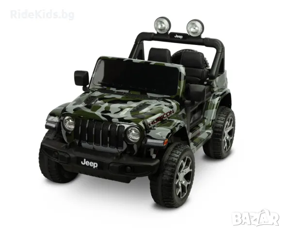 Офроуд акумулаторен автомобил  JEEP RUBICON Камофлаж– 4x4, до 35кг., с дистанционно и LED,