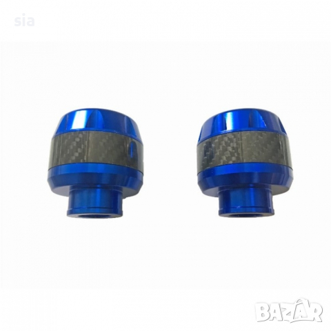 Краш бар за мотоциклет, Краш тапи за мотор, алуминий, син цвят