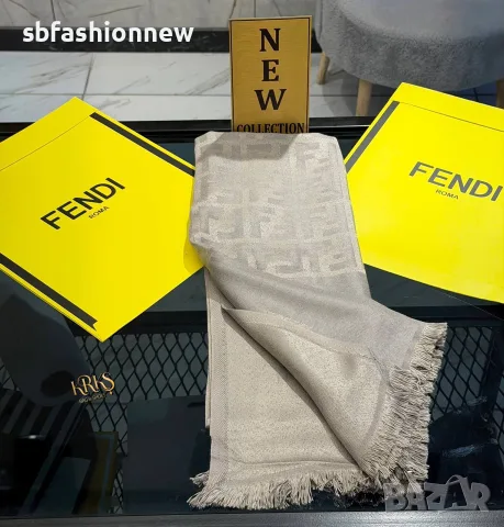 Fendi шал ✨ кашмир и коприна, снимка 12 - Шалове - 56336729