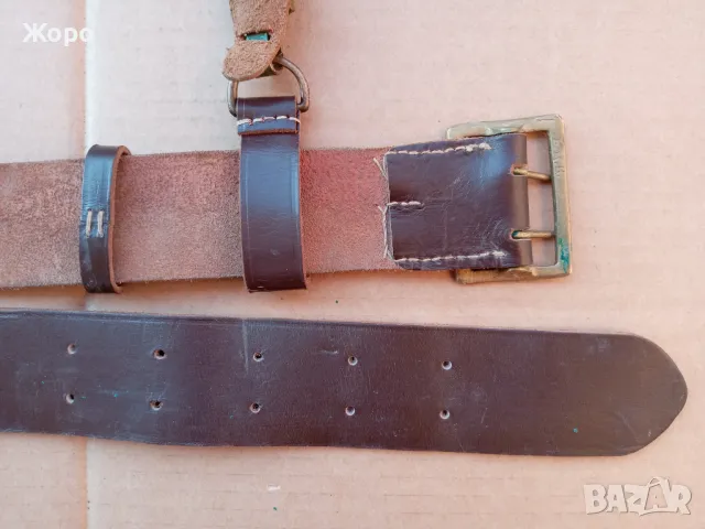 старинен кафяв офицерски колан с протупей БМК, снимка 5 - Антикварни и старинни предмети - 48838942