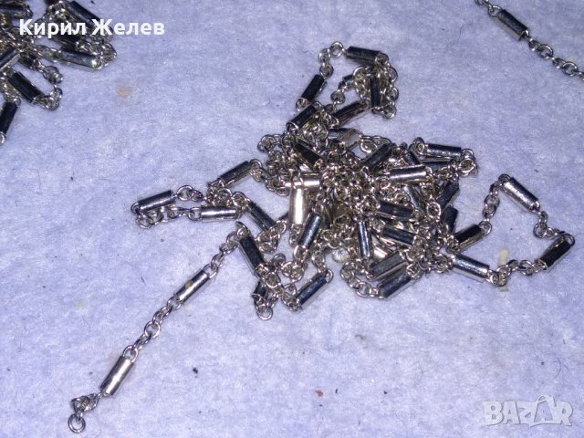 СТАРИ СТОМАНЕНИ ФИНИ ВЕРИЖКИ СИНДЖИРЧЕТА с БЯЛА ПОЗЛАТА 38941, снимка 9 - Колиета, медальони, синджири - 41860672