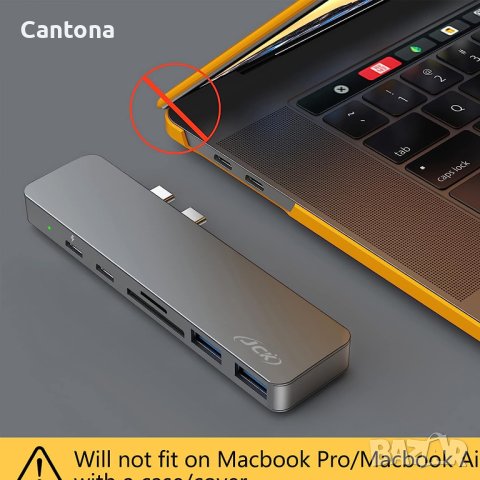 JCK USB C хъб 7 in 2, 4K HDMI, USB-C, Thunderbolt 3 PD 100W, 2 USB 3.0, SD/TF четец на карти, снимка 6 - Други - 41610584