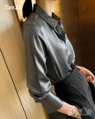 Дамска сатенена риза, снимка 3 - Ризи - 48202045