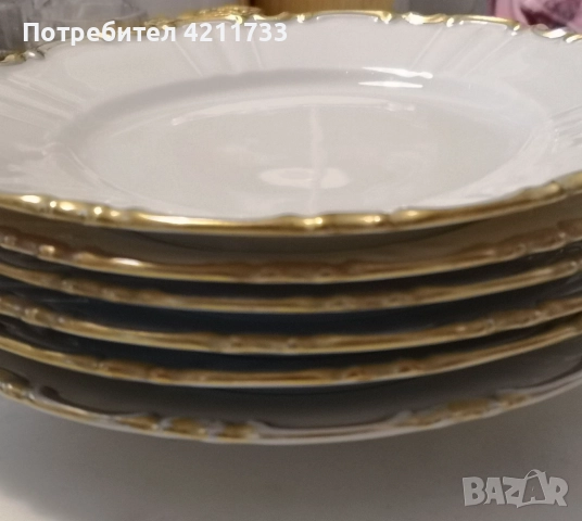 6 стилни чении порцелан с позлата НОВО, снимка 2 - Сервизи - 52867254