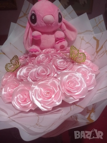 Продавам Букет от 21 Сатенени Рози Цена ,60 лева за букет., снимка 2 - Изкуствени цветя - 52794391