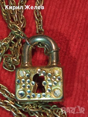 ПОЗЛАТЕН СТАР МЕДАЛЬОН ВИНТИДЖ КОЛИЕ ПЕНДАНТ - КАТИНАРЧЕ с КРИСТАЛЧЕТА и РЕТРО ВЕРИЖКА 18119, снимка 12 - Колиета, медальони, синджири - 35364573