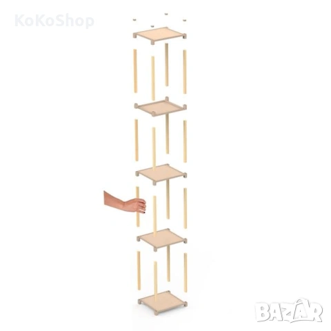 Етажерка с четири рафта 25x26x100 см, за кухня, баня, снимка 4 - Етажерки - 53861634