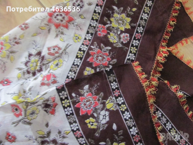 Стара кърпа за носия , памук, ръчно плетена дантела, снимка 6 - Антикварни и старинни предмети - 53466398