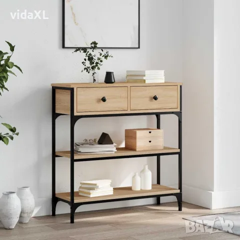 vidaXL Конзолна маса, дъб сонома, 72,5x25x75 см, инженерно дърво, снимка 2 - Маси - 56148080