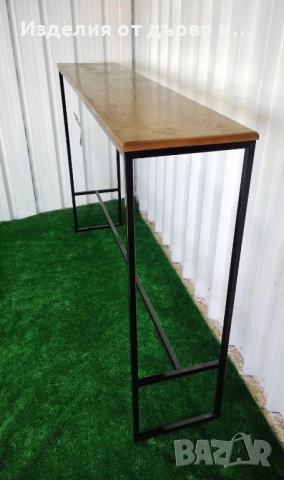метална бар маса с дървен плот в наличност , снимка 7 - Маси - 52419225