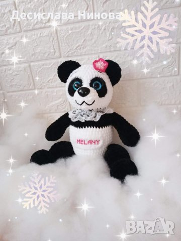Панда-ръчна изработка-40см, снимка 4 - Плюшени играчки - 41159076