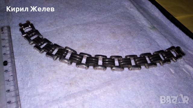 МОДНА АРТ УНИСЕКС ГРИВНА ЛЕГИРАНА НЕРЪЖДАЕМА СТОМАНА и СИЛИКОН ОТЛИЧНА 34324