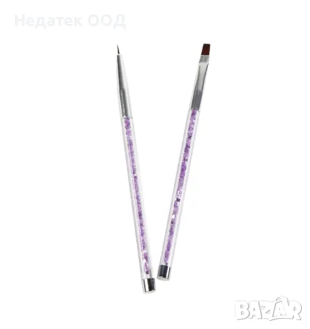 Четки за ноктопластика, 2 дебелини,  2 бр, Лилав