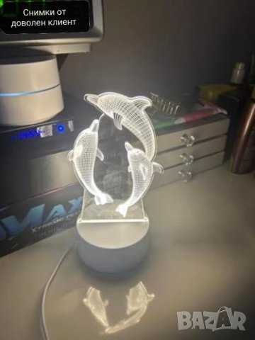 Лед нощна лампа с делфини за подарък , снимка 5 - Други - 41755523