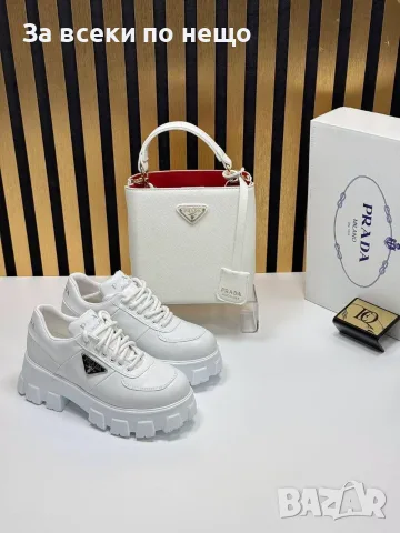 Prada Дамски Маратонки👟Дамски Спортни Обувки Прада - Бели Или Черни Код SEM-242, снимка 3 - Маратонки - 55776537
