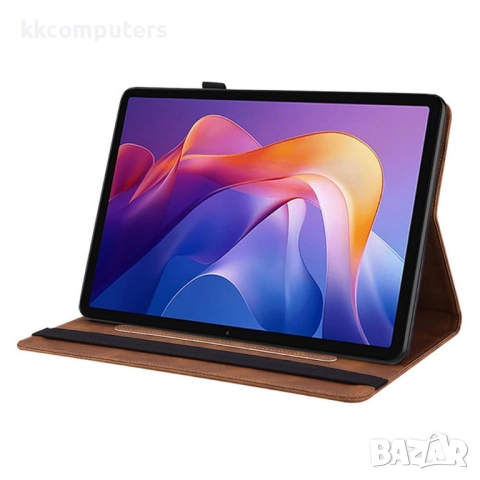 Xiaomi Redmi Pad 2 -Кожен калъф с Протектор, Дизайн Пеперуда/ Цвете, Стойка и Държач за писалка (Зел, снимка 6 - Калъфи, кейсове - 52116974