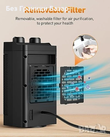 Нова Електрическа печка PTC с таймер и защита Духалка Отоплител дом стая, снимка 8 - Отоплителни печки - 53835538