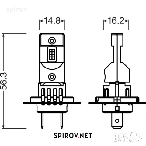 LED крушки OSRAM H7 12V 16W PX26D/PY26D-1 6500K, снимка 5 - Части - 55733659