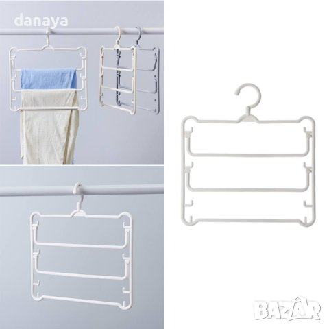 3673 Закачалка за поли и панталони на 3 нива, снимка 3 - Органайзери - 40491105