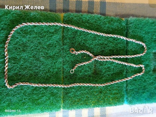 Сребърен синджир красива плетка майсторска ръчна изработка 53555, снимка 6 - Колиета, медальони, синджири - 53778311