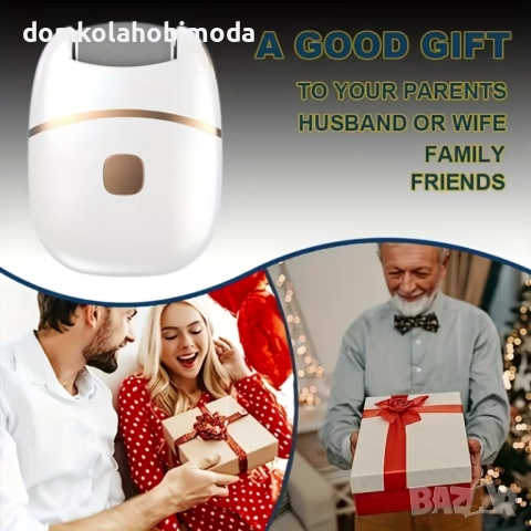 Акумулаторна електрическа пила за пети с 6 сменяеми глави, USB зареждане, бяло/златисто, снимка 2 - Електрически пили за пети - 52997523